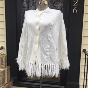 Shawl Poncho Vintage Hand Embroidered cape Sweater